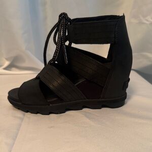 Sorel Black Lace-Up Sandals